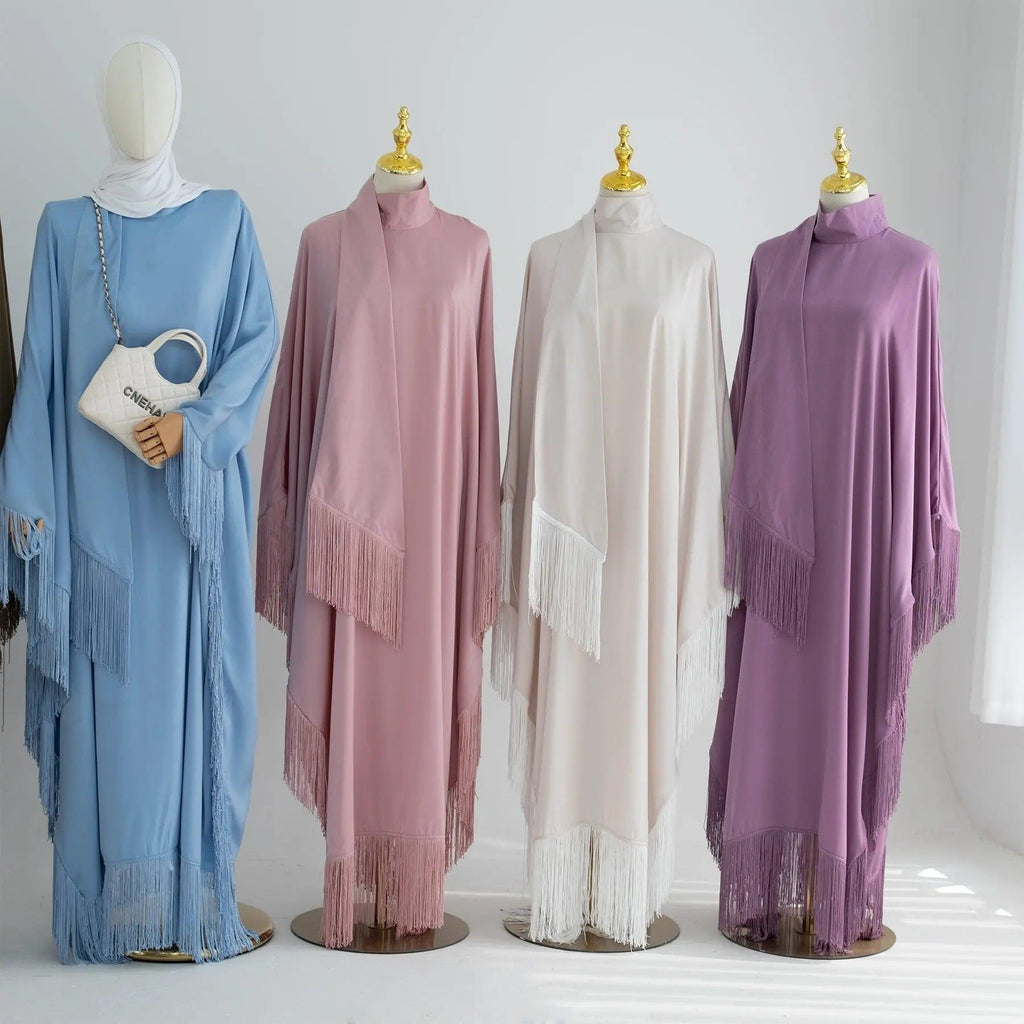 Batwing Sleeve Fringe Party Abaya (MA047)