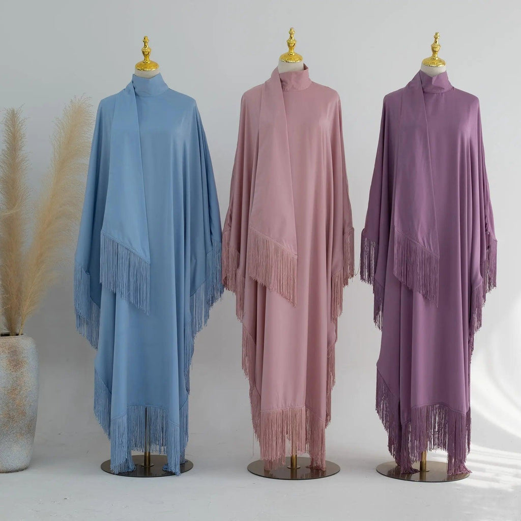 Batwing Sleeve Fringe Party Abaya (MA047)