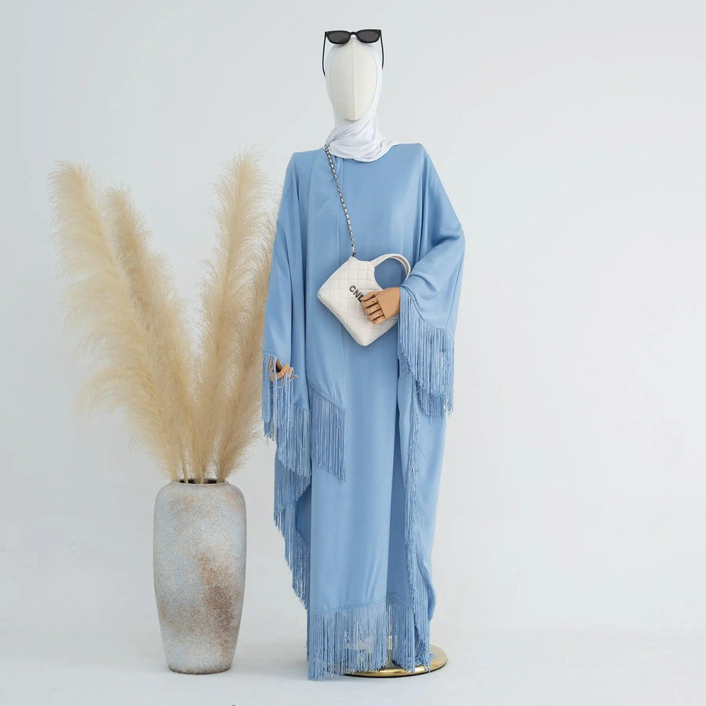 Batwing Sleeve Fringe Party Abaya (MA047)