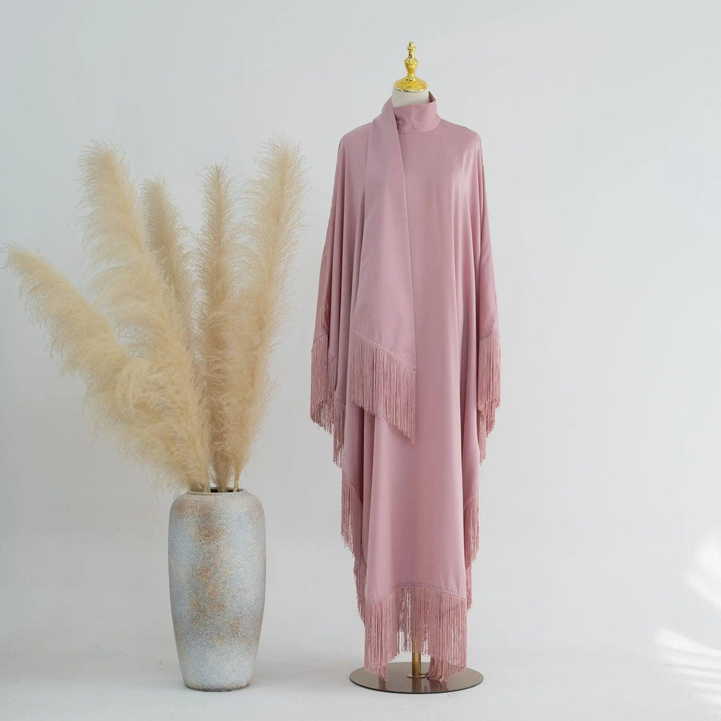 Batwing Sleeve Fringe Party Abaya (MA047)