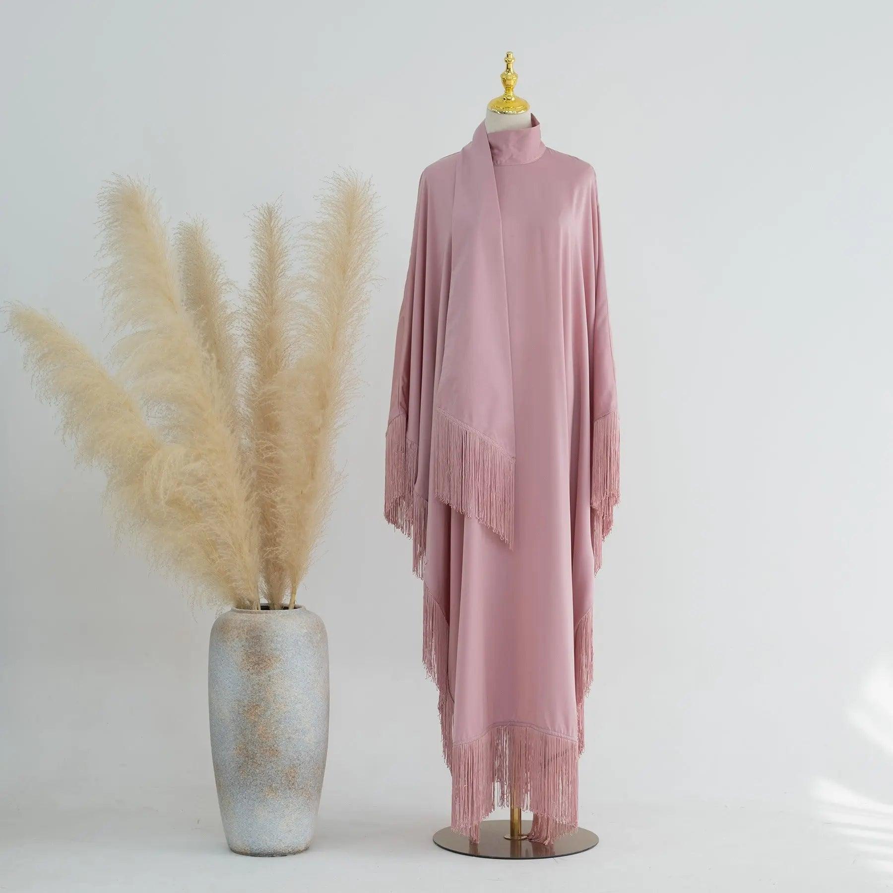 Batwing Sleeve Fringe Party Abaya (MA047)