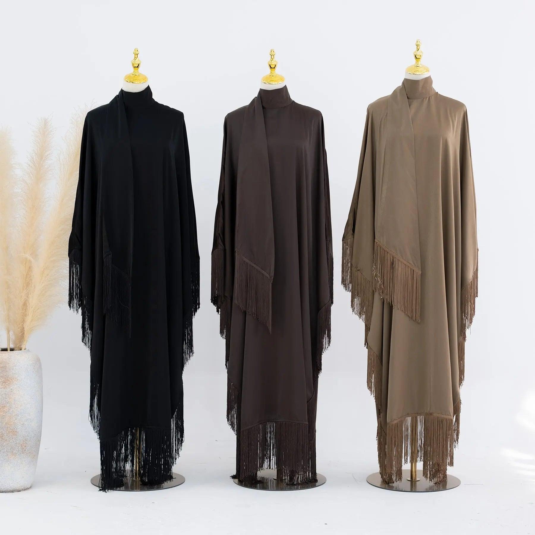 Batwing Sleeve Fringe Party Abaya (MA047)