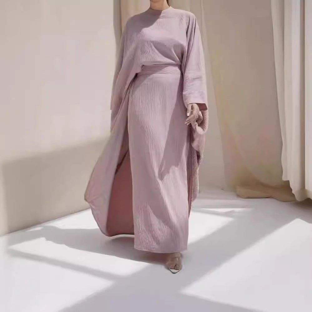 Crepe Batwing Loose Abaya 2-Piece Set (MA090)