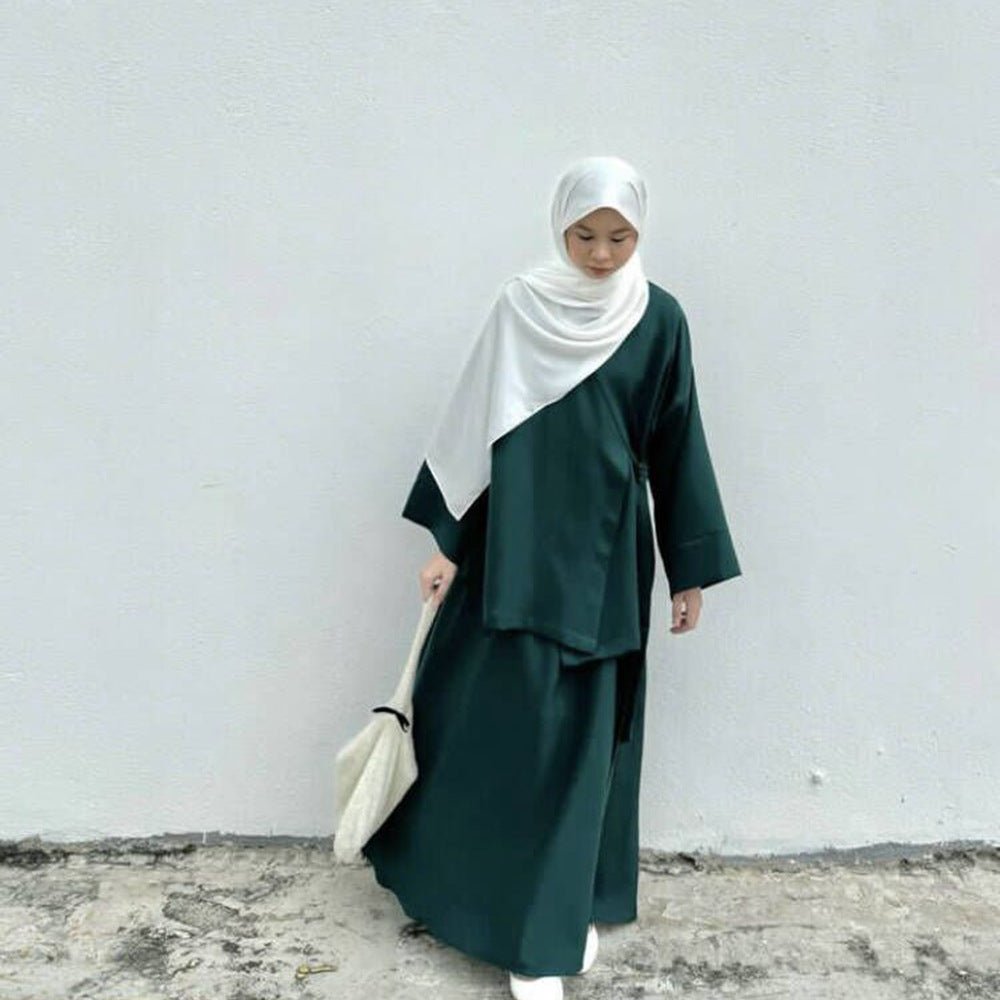 Lace-up Top with Skirt 2-Piece Set (MA097)