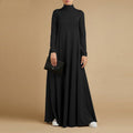 High Neck Modest Abaya | Solid Color Long Sleeve Abaya With High Neck (MA102)