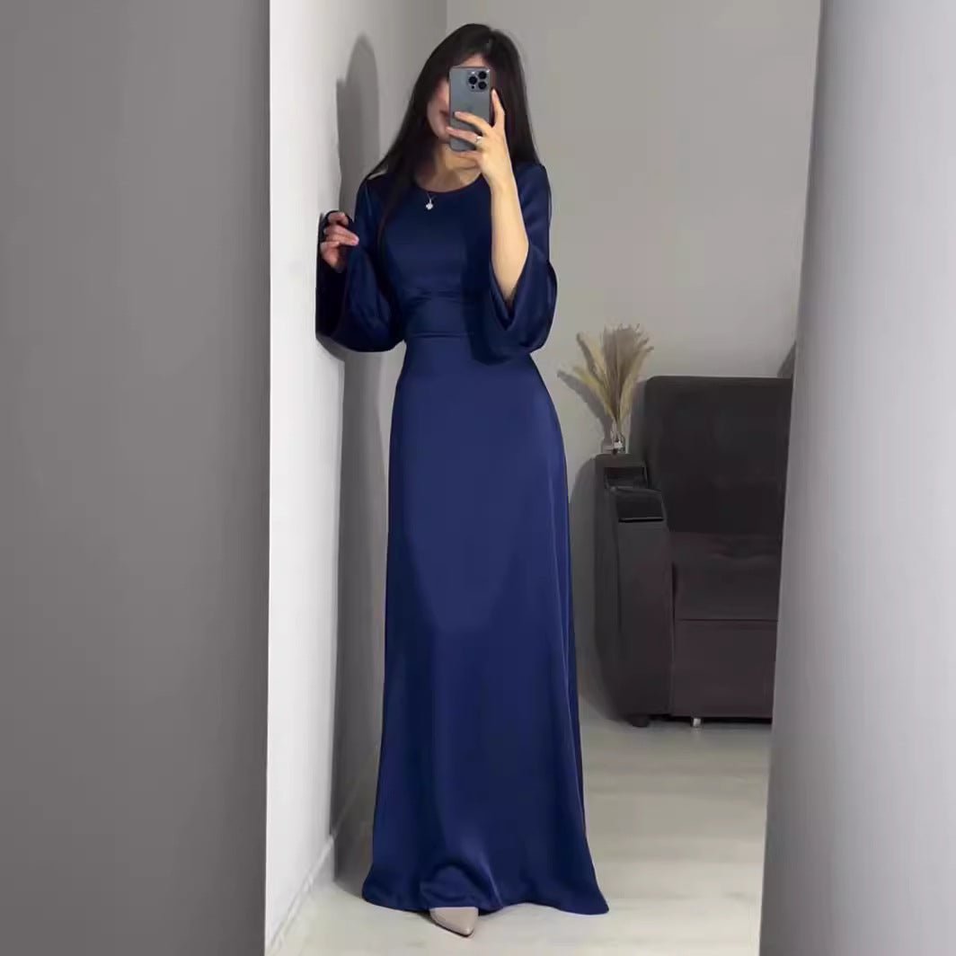 Waist Slim Abaya, Strappy Solid Color Abaya (MA106)