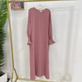Elasticated Sleeve Abaya | Solid Colour Crepe Abaya With Elasticated Sleeve (MA107)