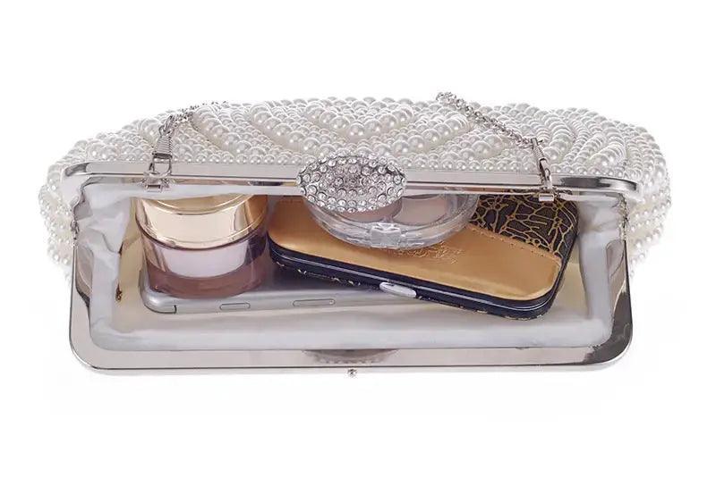 MAC023 Pearl beaded clutch bag