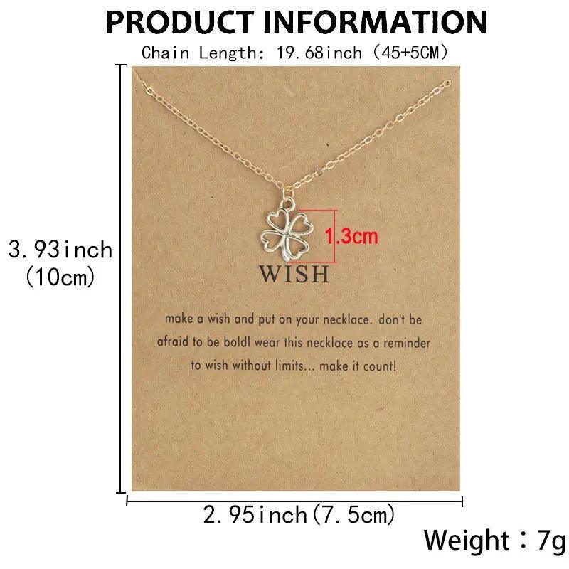 MAC041 Platinum plated Four Leaf Clover Pendant Necklace