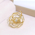 MAC046 Adjustable Hollow Camellia Diamond Ring