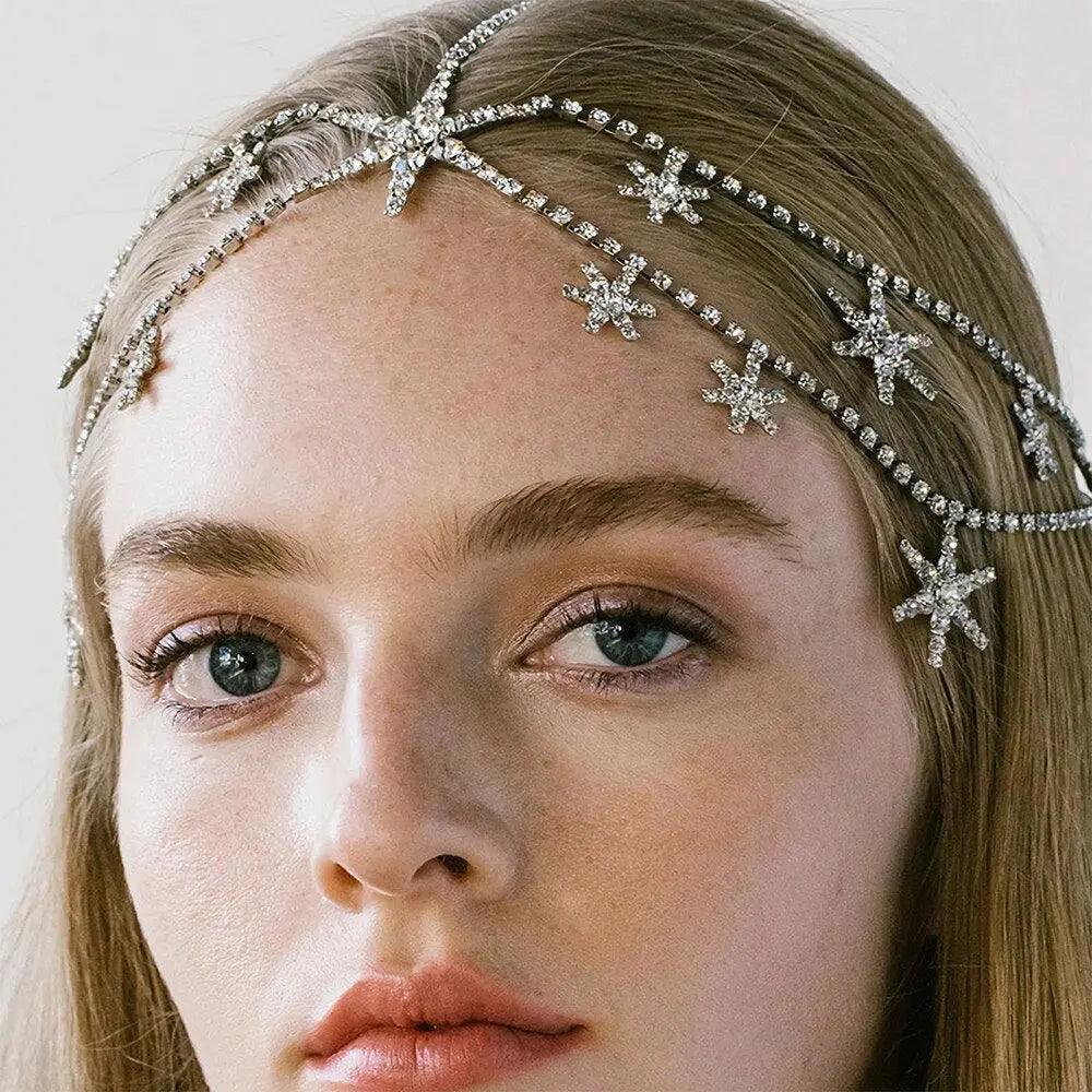MAC050 Rhinestone Chain Star Headpiece