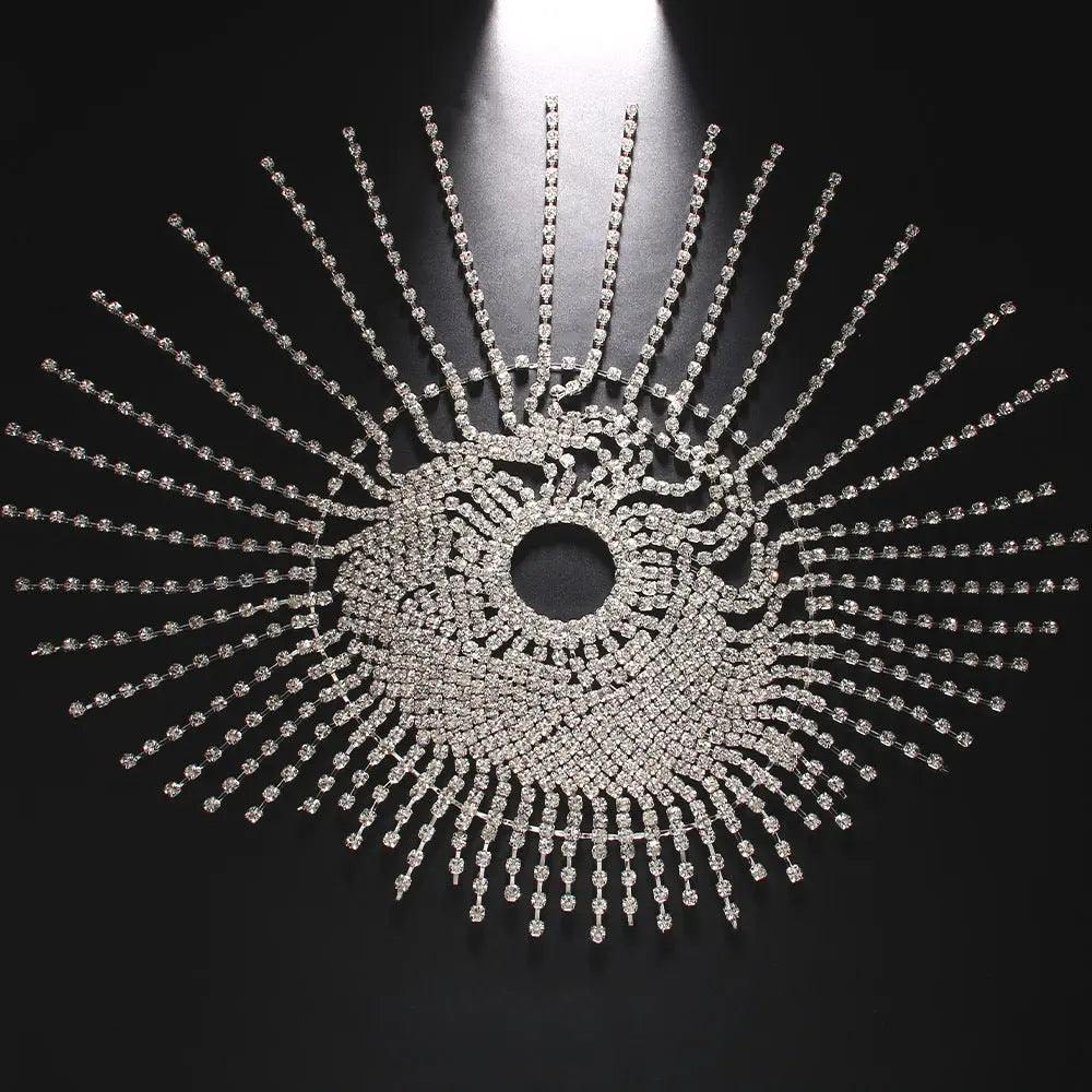 MAC051 Rhinestone Chain Tassel Headpiece