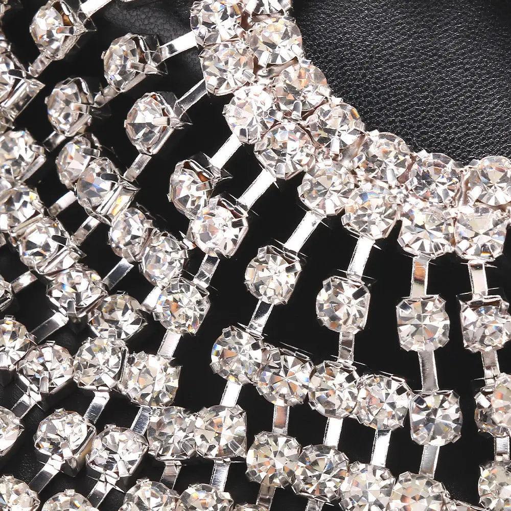 MAC051 Rhinestone Chain Tassel Headpiece