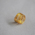 MAC067 Metallic Gold Zircon Ring 3-Piece Set