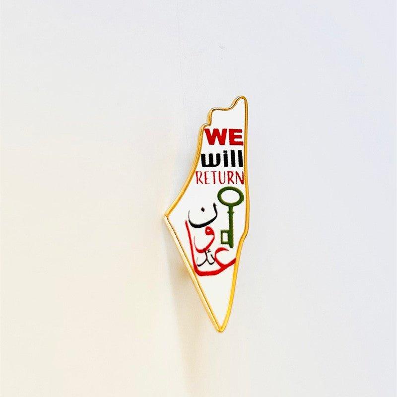 MAC103 Stainless Steel Keffiyeh Palestine Map Brooch