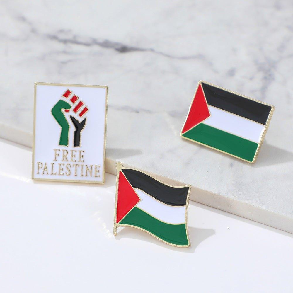 MAC105 Free Palestine flag Keffiyeh pin
