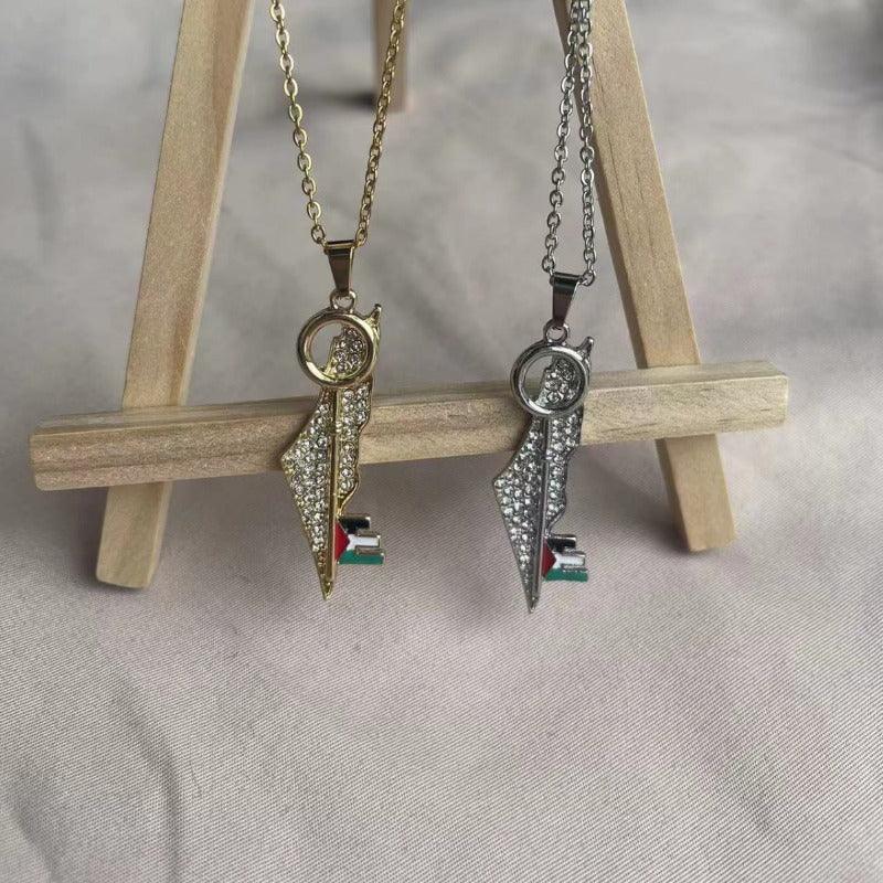 MAC110 Stainless Steel Palestine Keffiyeh Necklace
