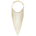 MAC117  Long Fringed Rhinestone Chain Veil Mask