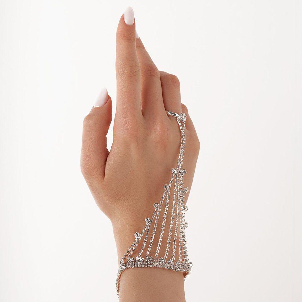 MAC118 Full Diamond  Light Luxury Tassel Ring Bracelet