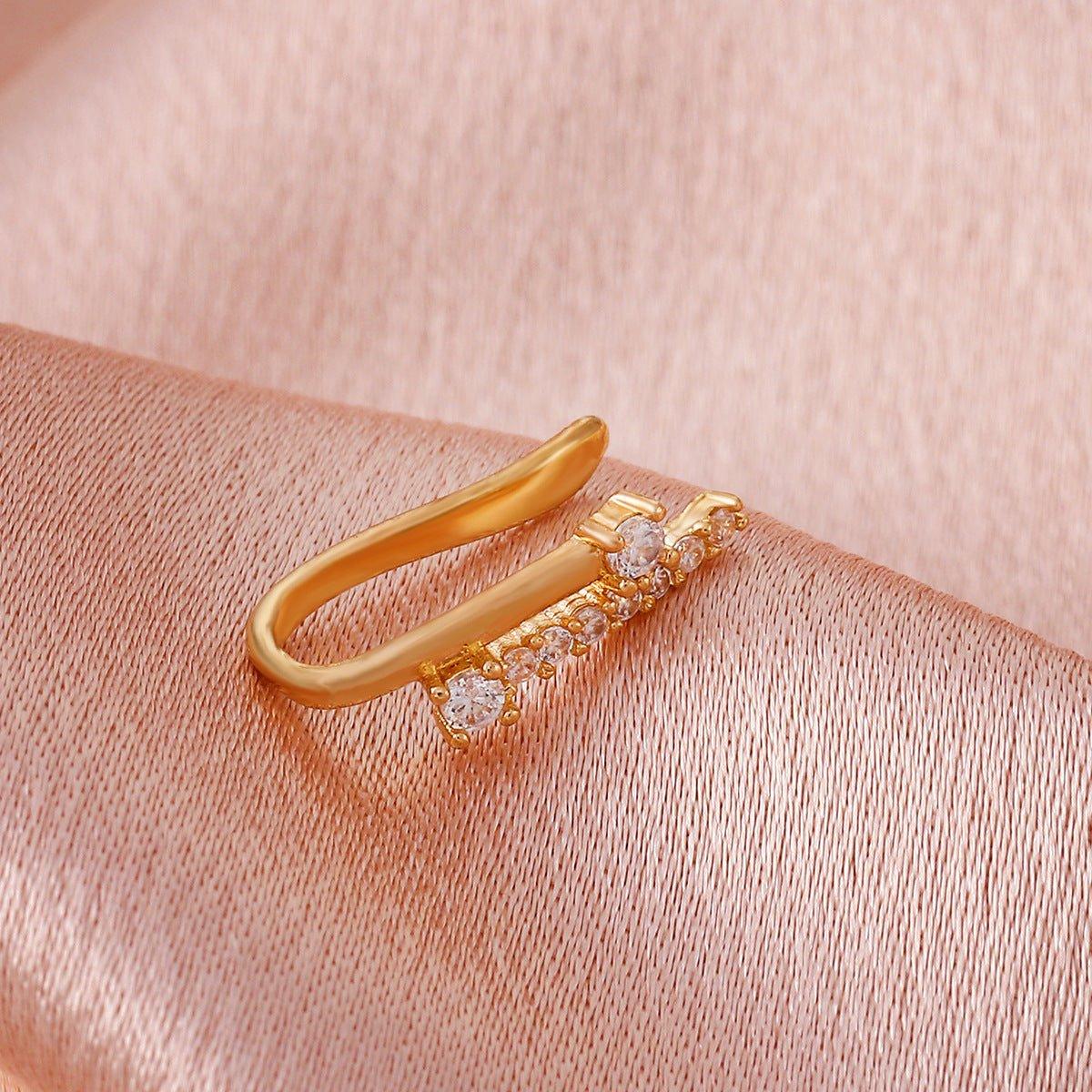 MAC134  Non-Puncture T-Shape Micropaved Zirconia Nose Ring