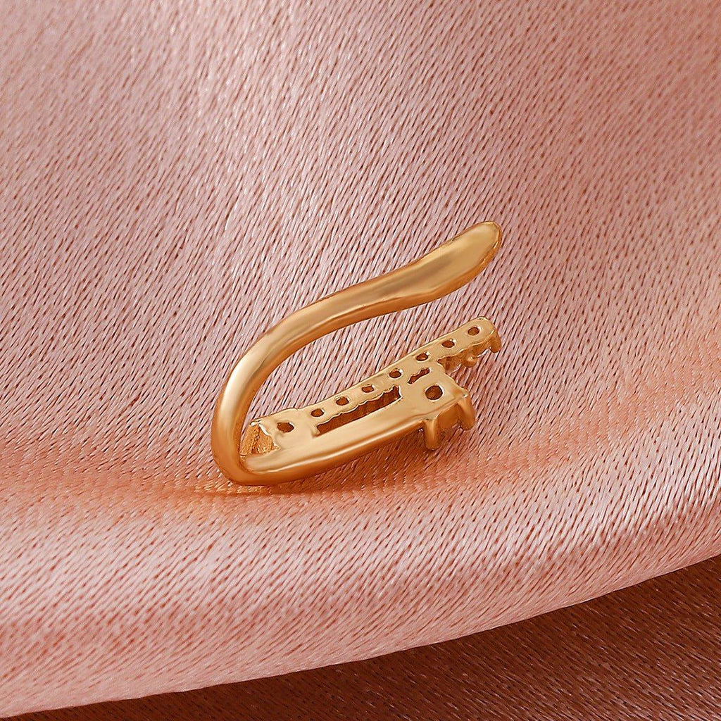 MAC134  Non-Puncture T-Shape Micropaved Zirconia Nose Ring