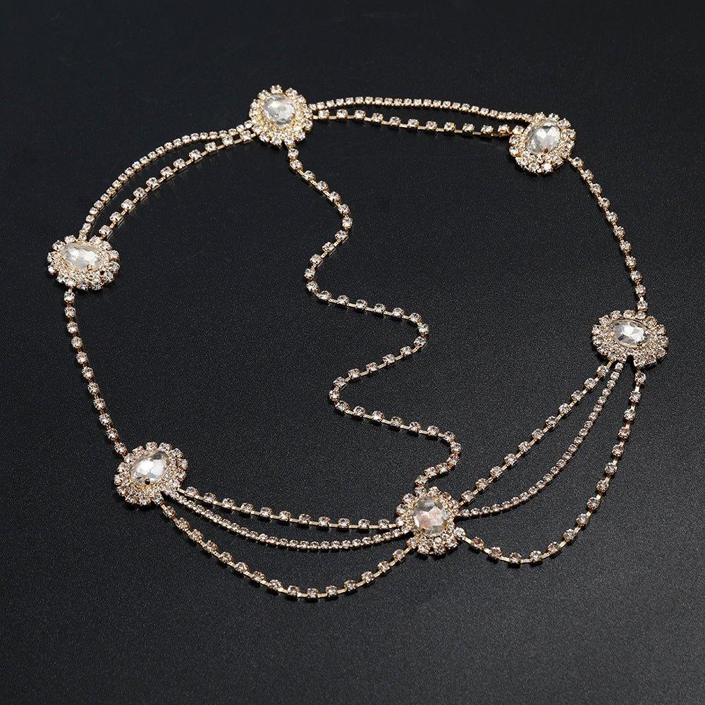 Stylish Multi-layered Rhinestone Tassel Forehead Headpiece(MAC151)