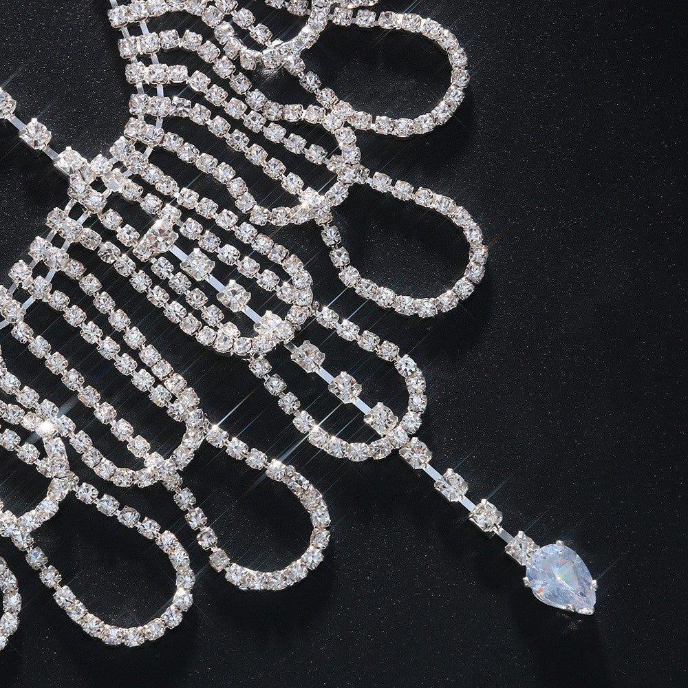 MAC155 Fashionable Rhinestone Ttassel Headwear Multi-layered Zircon Hair Chain
