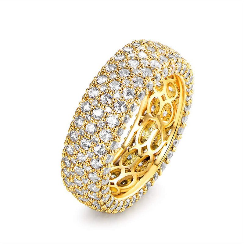 MAC164 Multi-Layered High-End Super Sparkling Full Diamond Ring
