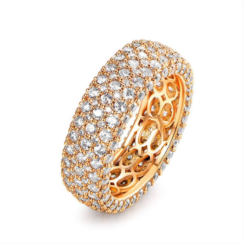 MAC164 Multi-Layered High-End Super Sparkling Full Diamond Ring