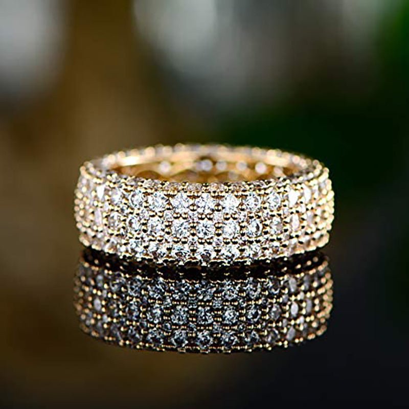 MAC164 Multi-Layered High-End Super Sparkling Full Diamond Ring