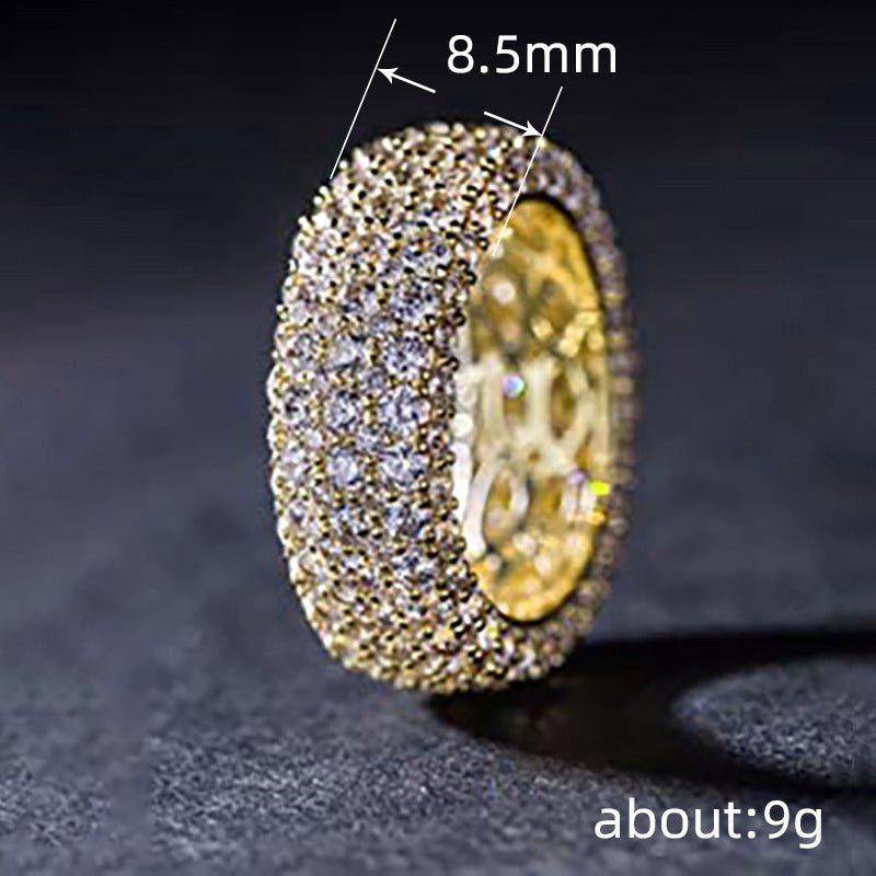 MAC164 Multi-Layered High-End Super Sparkling Full Diamond Ring
