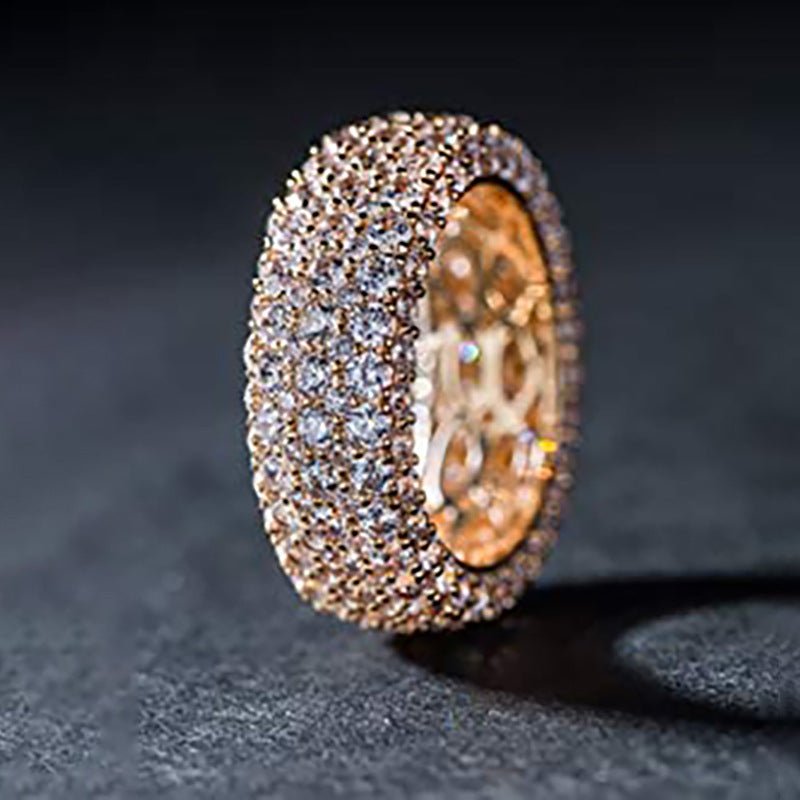 MAC164 Multi-Layered High-End Super Sparkling Full Diamond Ring