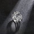 MAC166 Simple Geometric Lines Hollow Ring