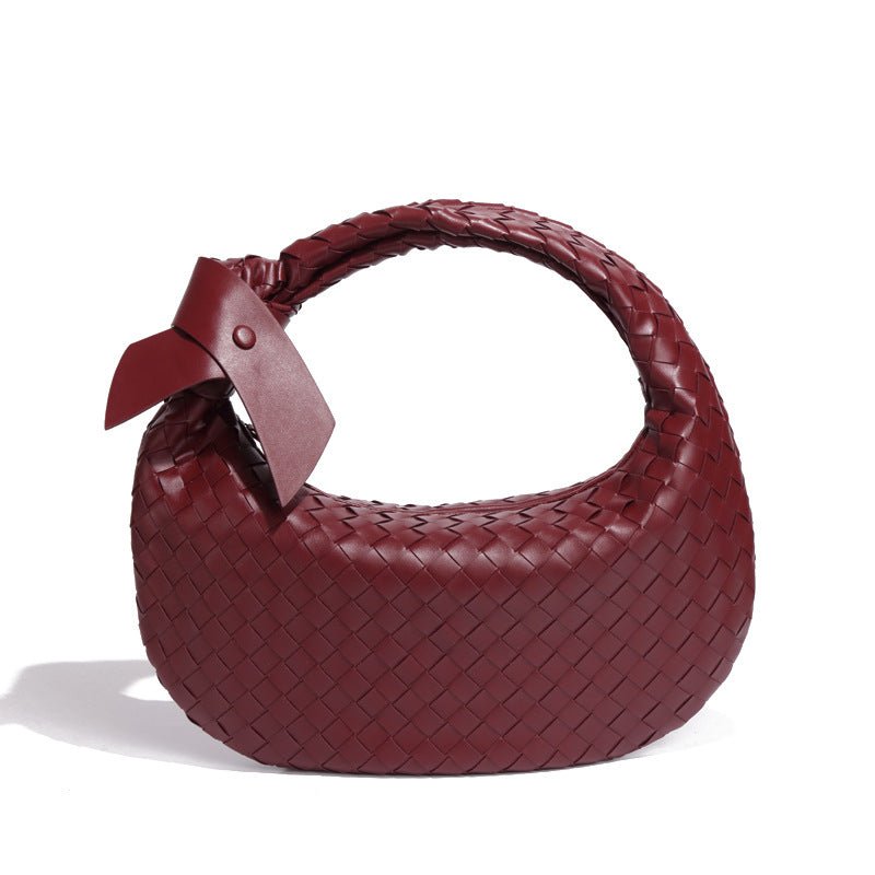 MAC168 Simple And Sstylish Woven Leather Handbag(No bow)