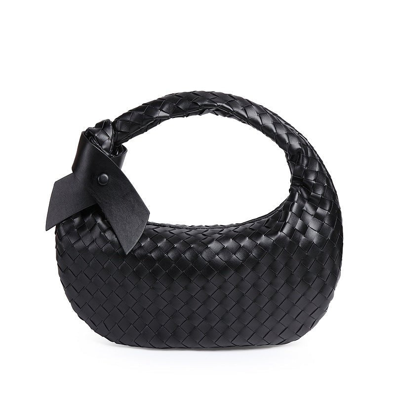 MAC168 Simple And Sstylish Woven Leather Handbag(No bow)