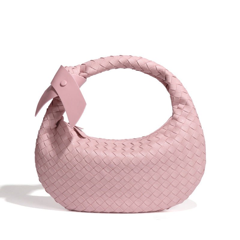 MAC168 Simple And Sstylish Woven Leather Handbag(No bow)