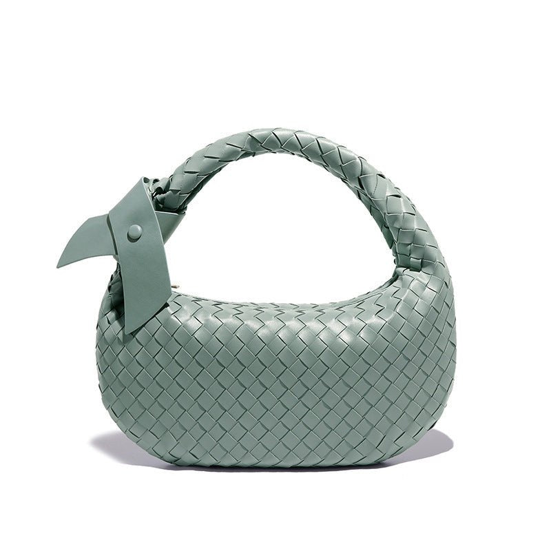 MAC168 Simple And Sstylish Woven Leather Handbag(No bow)