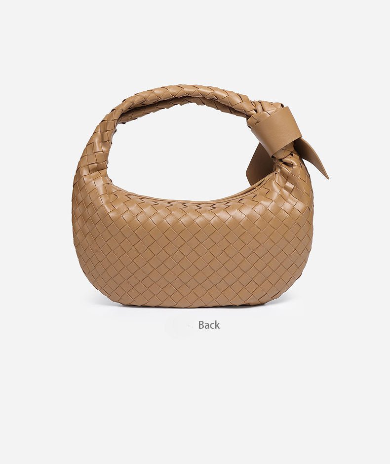 MAC168 Simple And Sstylish Woven Leather Handbag(No bow)