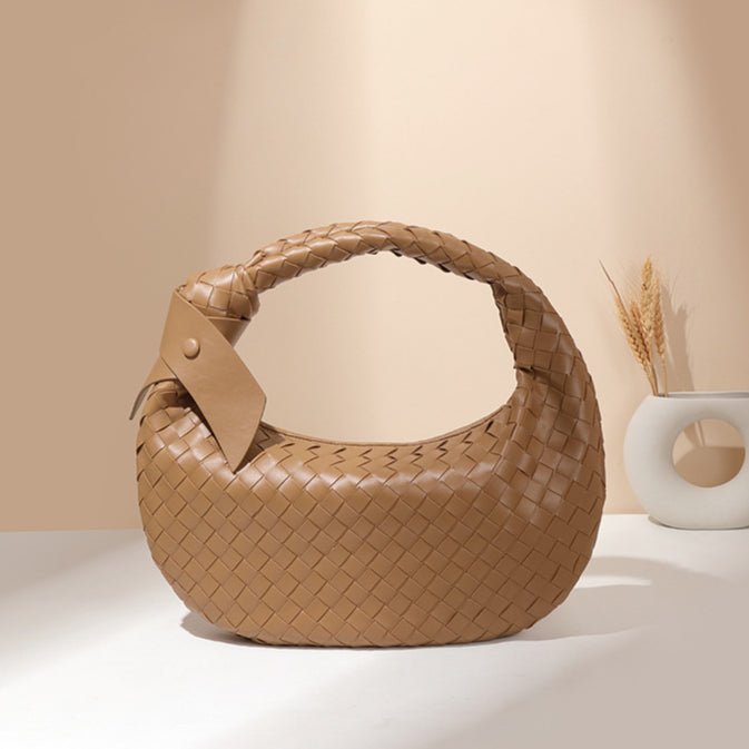 MAC168 Simple And Sstylish Woven Leather Handbag(No bow)
