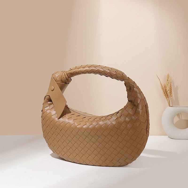 MAC168 Simple And Sstylish Woven Leather Handbag(No bow)