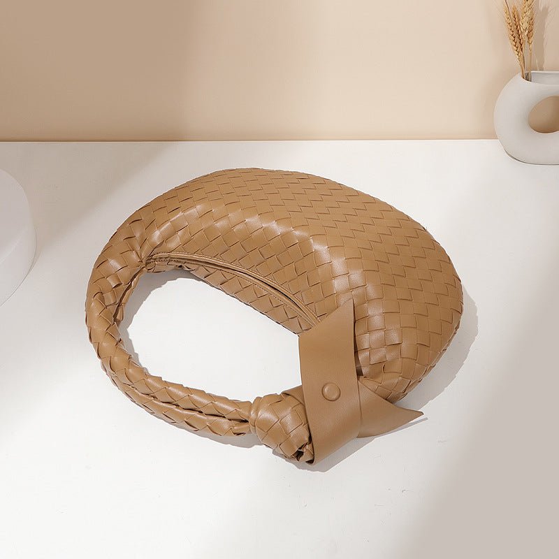 MAC168 Simple And Sstylish Woven Leather Handbag(No bow)