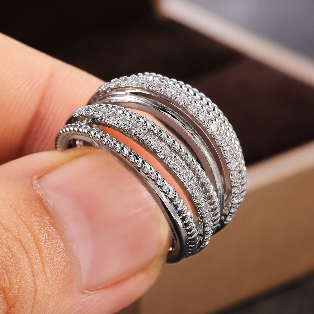 Crossed Zirconia Ring(MAC192)