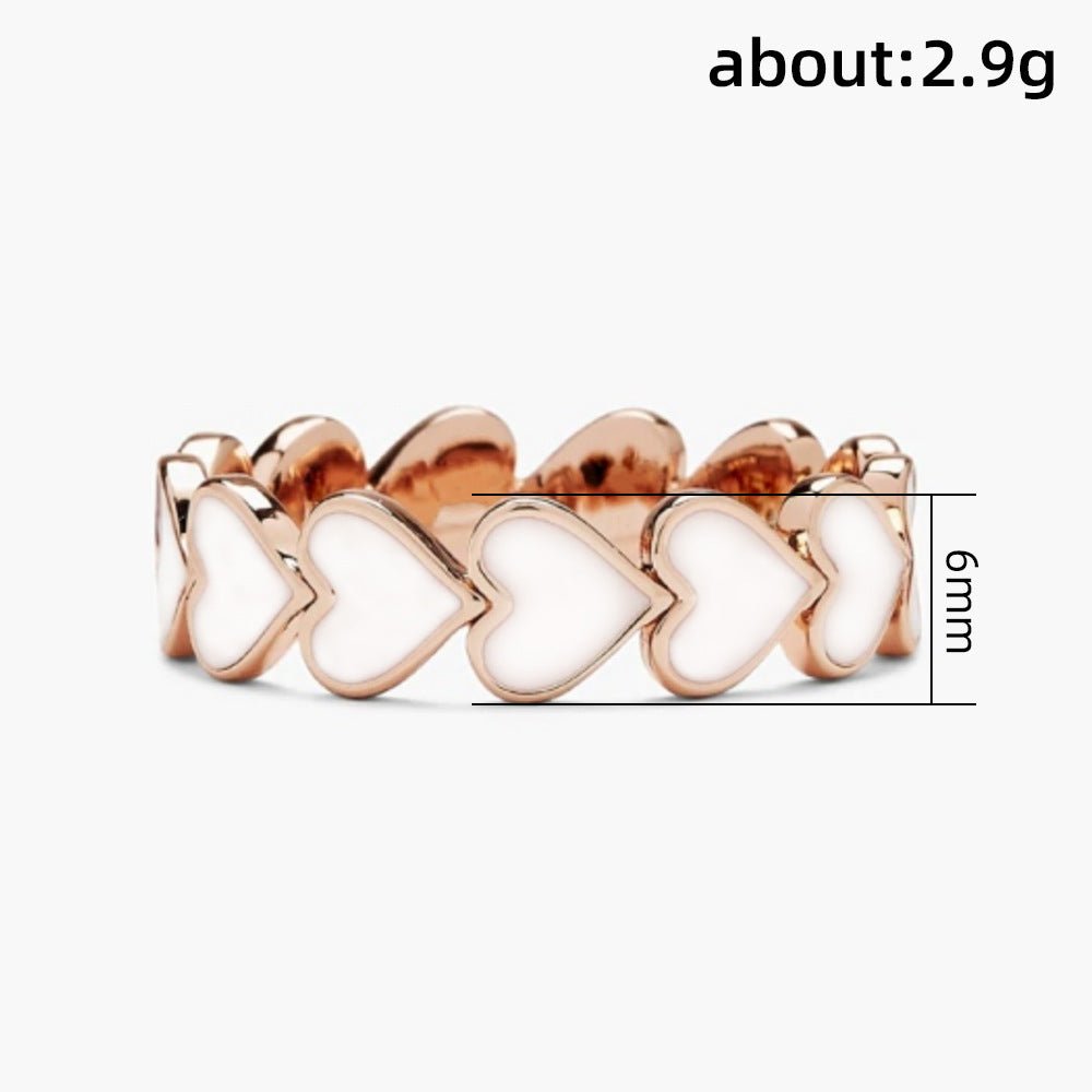 Simple Pink Heart-To-Heart Glue Ring and Earring(MAC198)