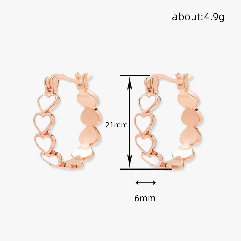 Simple Pink Heart-To-Heart Glue Ring and Earring(MAC198)