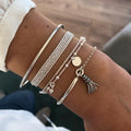 Silver Glossy Tassel Bracelet(MAC204)