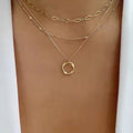Thick Chain Round Pendant Necklace(MAC207)