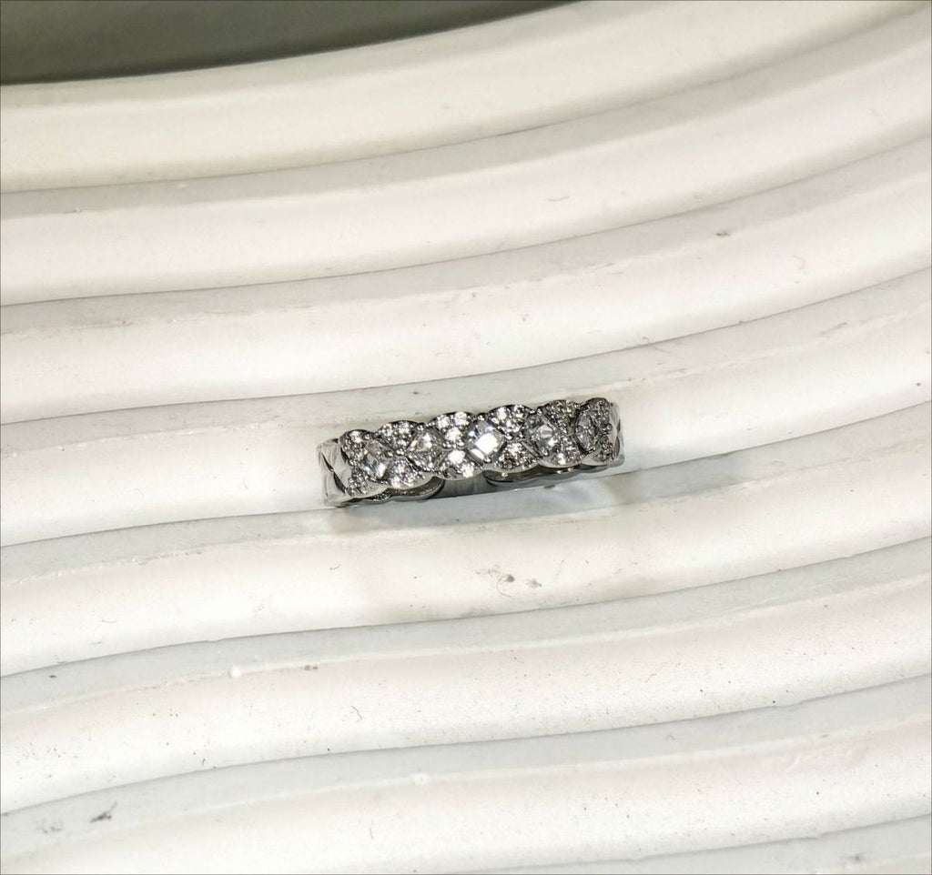 18K Gold Vacuum Plating: Brass With Zircon Open Ring(MAC213)