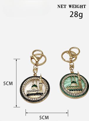 Gold Plated Mosque Of The Prophet Keychain | Masjid an-Nabawi Keychain (MAC214)
