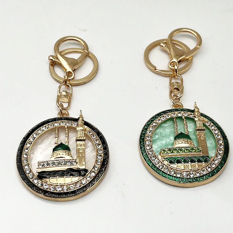 Gold Plated Mosque Of The Prophet Keychain | Masjid an-Nabawi Keychain (MAC214)