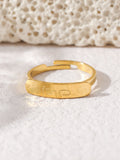 Simple engraved titanium steel ring with Arabic elements （With gift box）(MAC215)